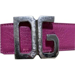 Dolce And Gabbana Pink With Chrome Dg Buckle Belt - image 1